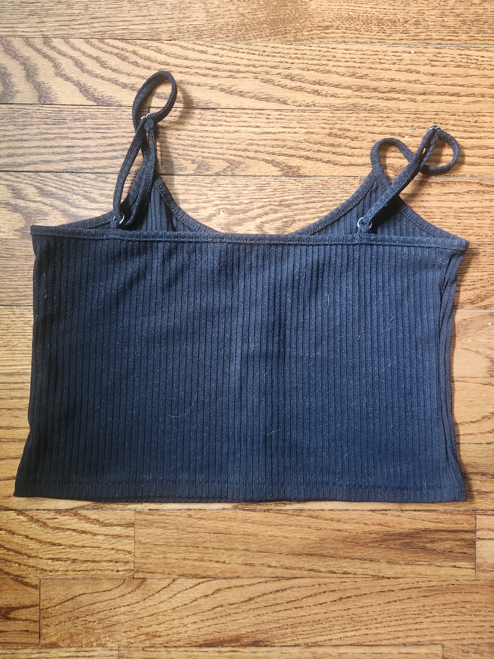Black Ribbed Button-Front Cami Top - Picture 3 of 3